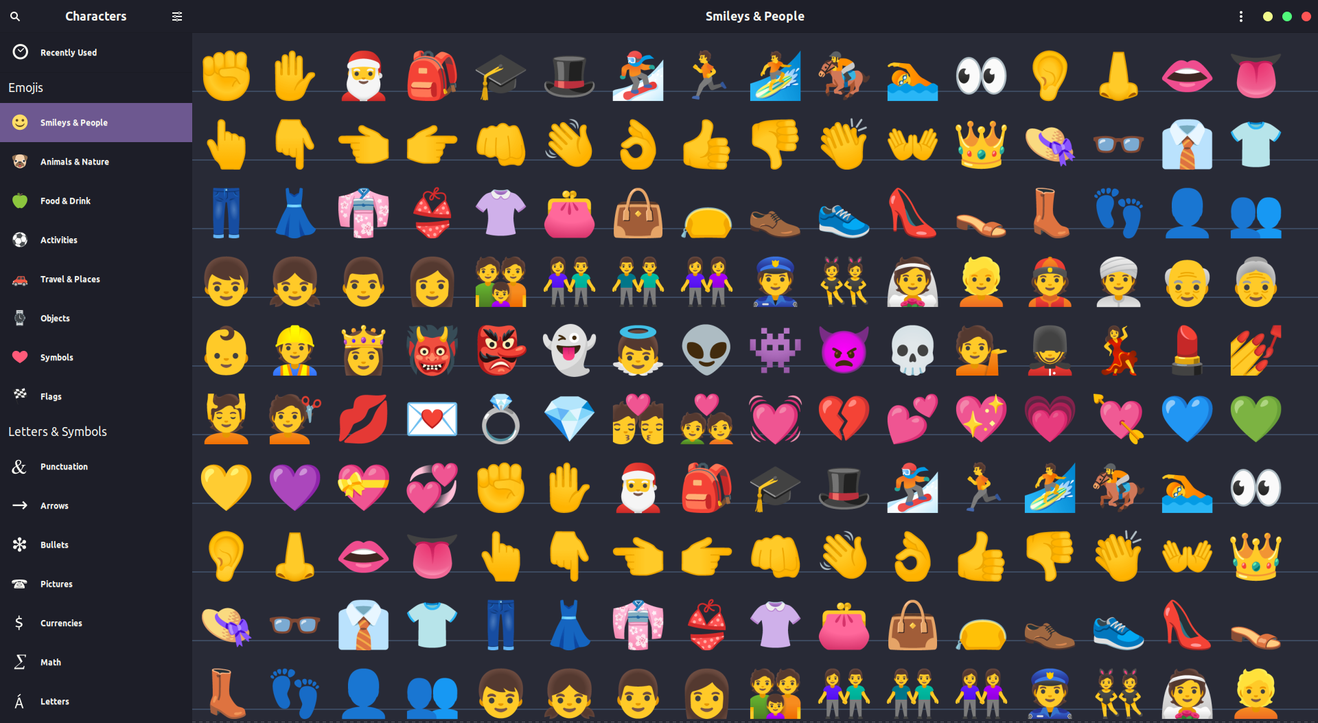emoji pada program characters